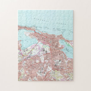 Quebra-cabeça Mapa do vintage de San Juan Puerto Rico (1969)