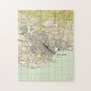 Quebra-cabeça Mapa do vintage de Santa Barbara Califórnia (1944