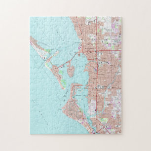 Quebra-cabeça Mapa do vintage de Sarasota Florida (1973)
