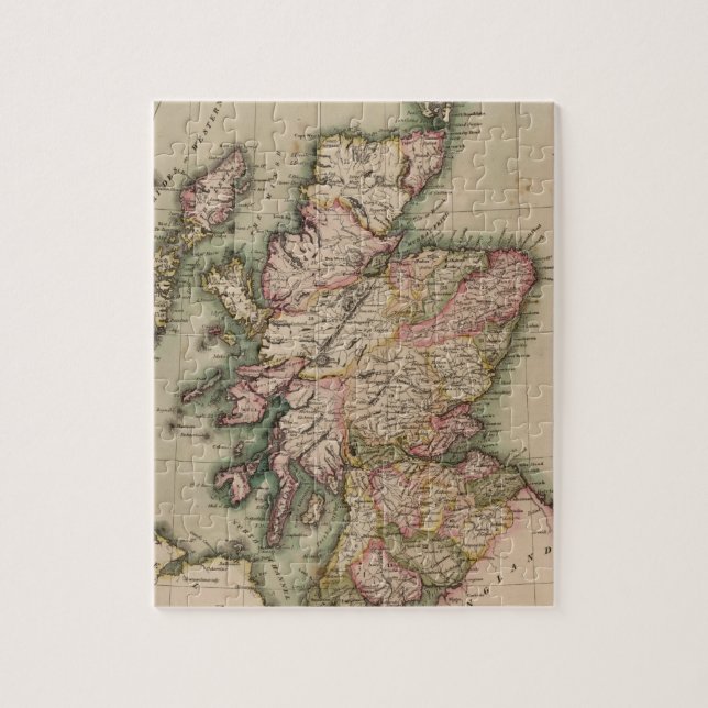 Quebra-cabeça Mapa do vintage de Scotland (1814) (Vertical)