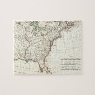 Quebra-cabeça Mapa do vintage de treze colônias (1776)