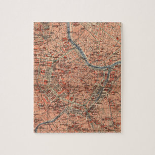 Quebra-cabeça Mapa do vintage de Viena Áustria (1920)
