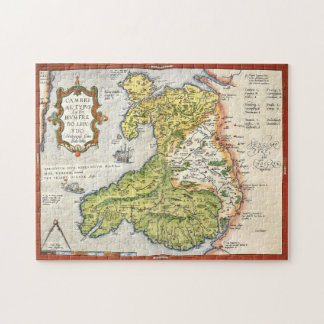 Quebra-cabeça Mapa do vintage de Wales e de Anglesey 1579