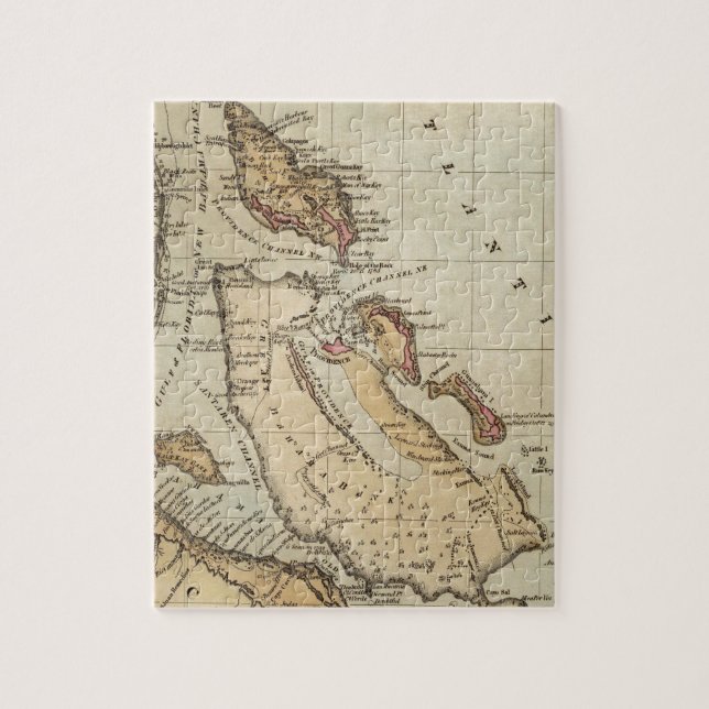 Quebra-cabeça Mapa do vintage dos Bahamas (1823) (Vertical)