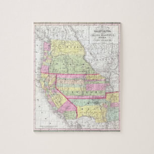 Quebra-cabeça Mapa do vintage dos Estados Unidos ocidentais