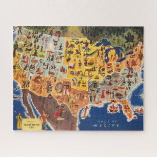 Quebra-cabeça Mapa dos Estados Unidos - Férias e Brincar