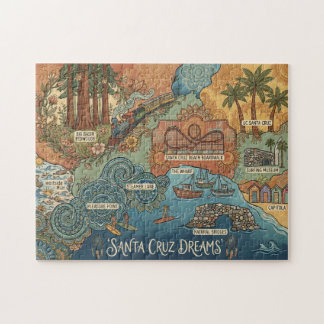 Quebra-cabeça Mapa dos Sonhos de Santa Cruz Califórnia – Costa V