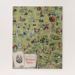 Quebra-cabeça Mapa Dunlop do País Shakespeare, Inglaterra