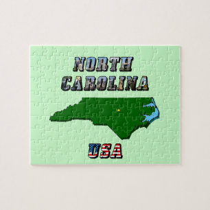 Quebra-cabeça Mapa e Texto da Carolina do Norte