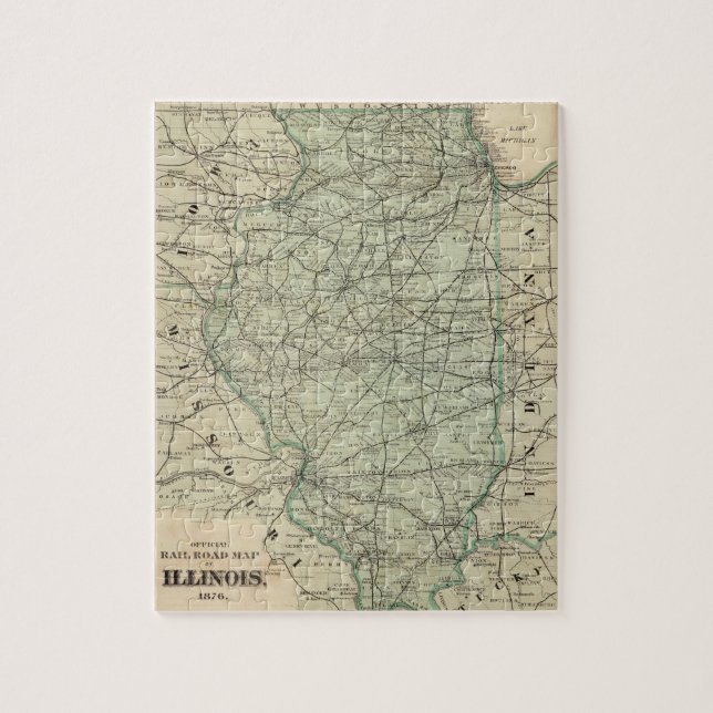 Quebra-cabeça Mapa ferroviário oficial de Illinois (Vertical)