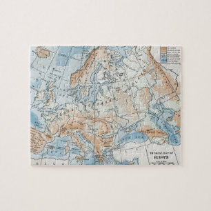Quebra-cabeça Mapa físico da Europa (1916)