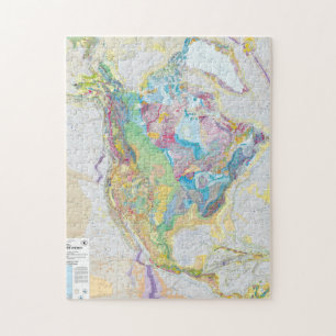 Quebra-cabeça Mapa Geológico USGS da América do Norte