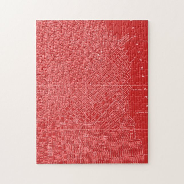 Quebra-cabeça Mapa gráfico de São Francisco (Vertical)