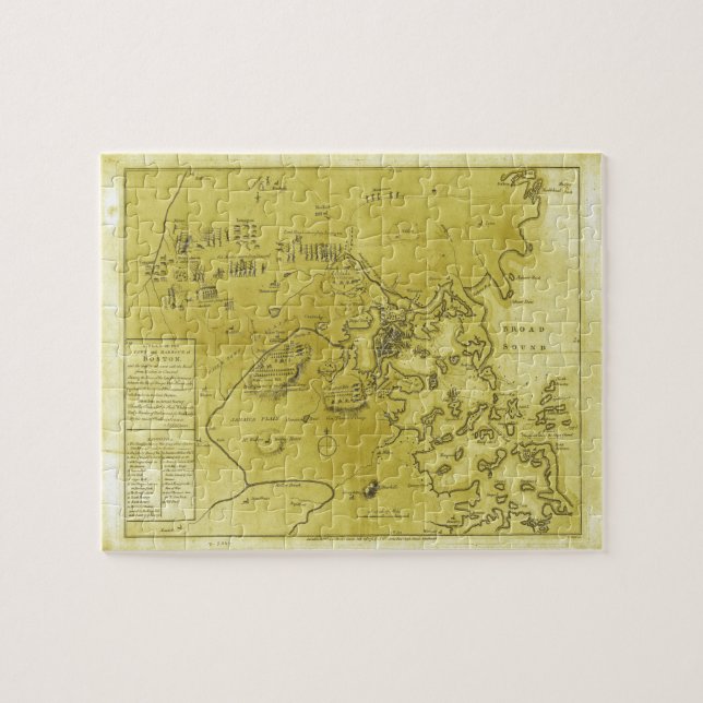 Quebra-cabeça Mapa Histórico de Boston Guerra de Independência d (Horizontal)
