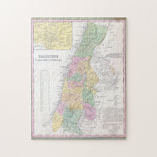 Quebra-cabeça Mapa Histórico do Estado da Palestina de 1836 (Vertical)