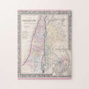 Quebra-cabeça Mapa Histórico do Estado da Palestina de 1864