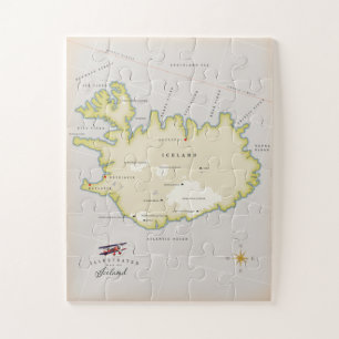 Quebra-cabeça Mapa ilustrado da Islândia