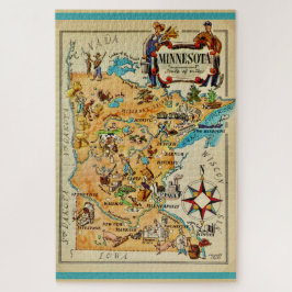Quebra-cabeça Mapa Ilustrado de Minnesota 20x30