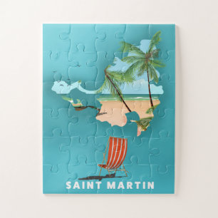 Quebra-cabeça Mapa ilustrado de São Martinho.