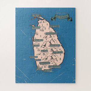 Quebra-cabeça Mapa Ilustrado De Viagem Do Sri Lanka