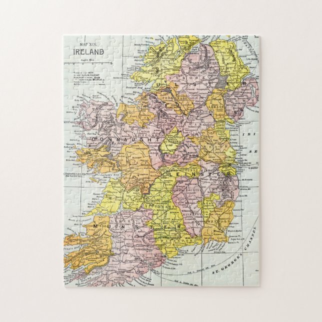 Quebra-cabeça MAPA: IRELAND, c1890 (Vertical)
