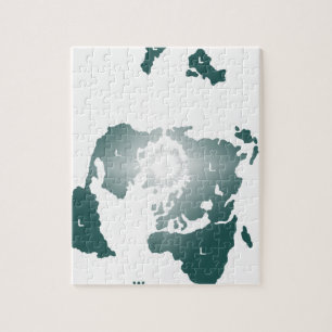 Quebra-cabeça Mapa liso da terra, mapa equidistante Azimuthal