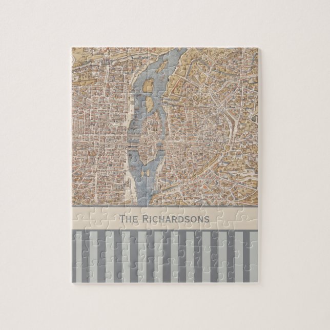 Quebra-cabeça Mapa listrado personalizado da antiguidade do (Vertical)