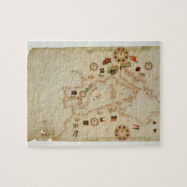 Quebra-cabeça Mapa Miniatura Náutico do Mediterrâneo Central (Horizontal)