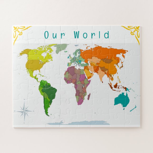 Quebra-cabeça Mapa Mundial  (Horizontal)