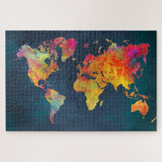 Quebra-cabeça mapa mundial, 40,6 cm x 50,8 cm, 520 peças, quebra (Horizontal)