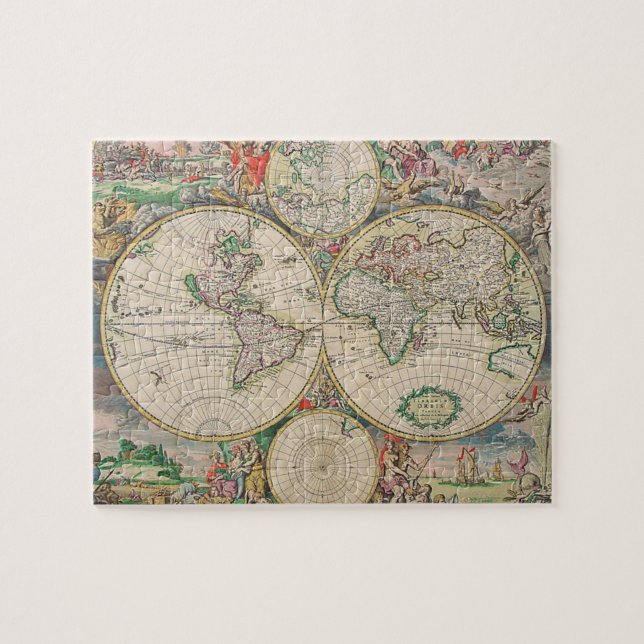 Quebra-cabeça Mapa Mundial Antiquado (Horizontal)