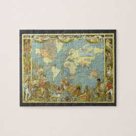 Quebra-cabeça Mapa Mundial Antiquado do Império Britânico, 1886