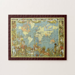 Quebra-cabeça Mapa Mundial Antiquado do Império Britânico, 1886