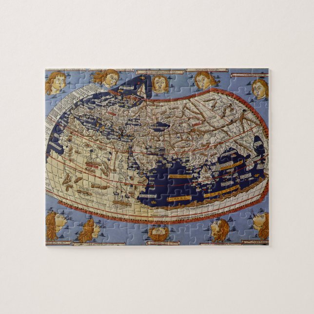 Quebra-cabeça Mapa Mundial Antiquado Ptolémico, Johannes de Arns (Horizontal)