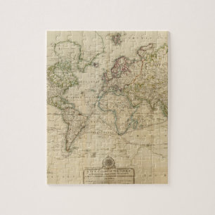 Quebra-cabeça Mapa Mundial Colorido