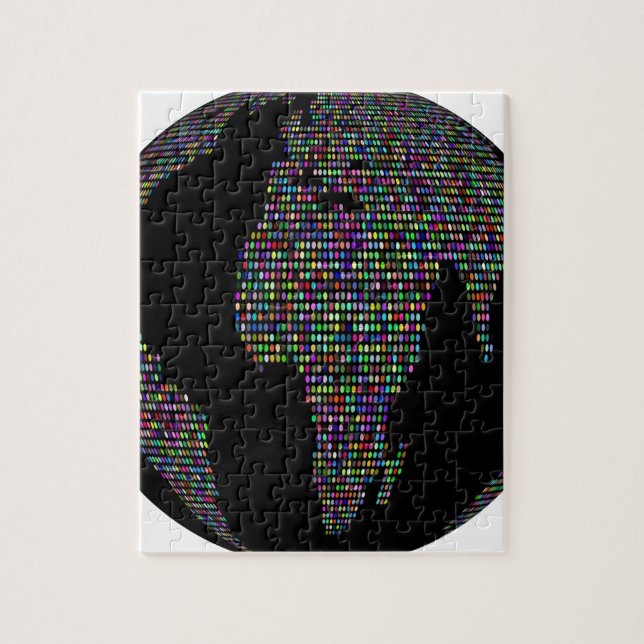 Quebra-cabeça mapa mundial do planeta Terra (Vertical)