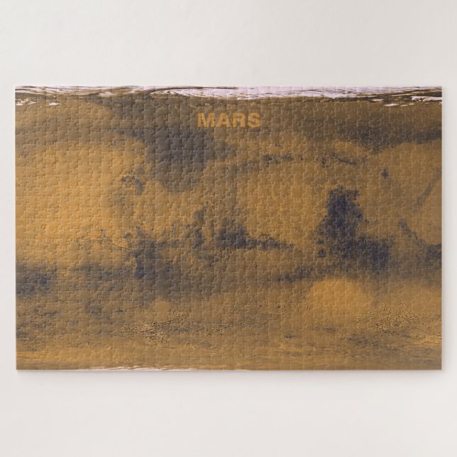 Quebra-cabeça Mapa Mundial do Planeta Vermelho de Marte por Saté (Horizontal)