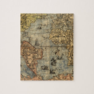 Quebra-cabeça Mapa Mundial Vintage Atlas Antiquado Histórico