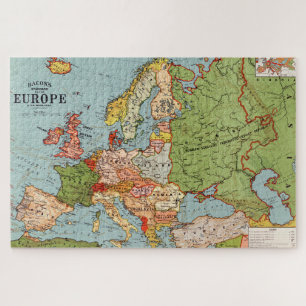 Quebra-cabeça Mapa padrão do Bacon do 20 Century Vintage Europe