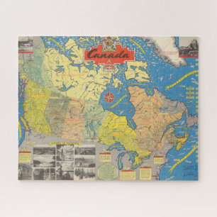 Quebra-cabeça Mapa Pictórico do Canadá - Marcas