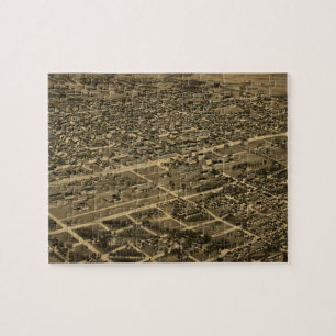 Quebra-cabeça Mapa pictórico do vintage de Birmingham (1885)