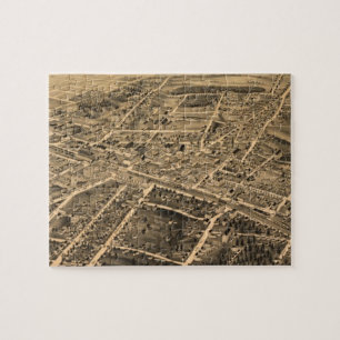 Quebra-cabeça Mapa pictórico do vintage de Durham NC (1891)