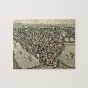 Quebra-cabeça Mapa pictórico do vintage de Pittsburgh (1902)