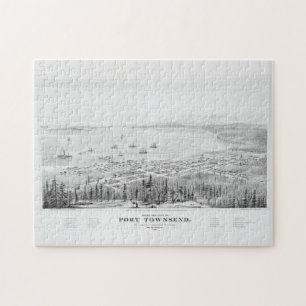 Quebra-cabeça Mapa Pictórico Vintage de Port Townsend WA (1878)
