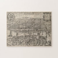 Mapa Pictórico Vintage de Suiça Zurique (1581)