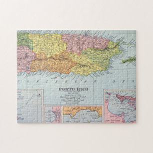 QUEBRA-CABEÇA MAPA: PUERTO RICO, 1900