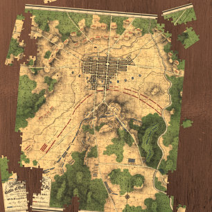 Quebra-cabeça Mapa Restaurado da Batalha de Gettysburg, 1863