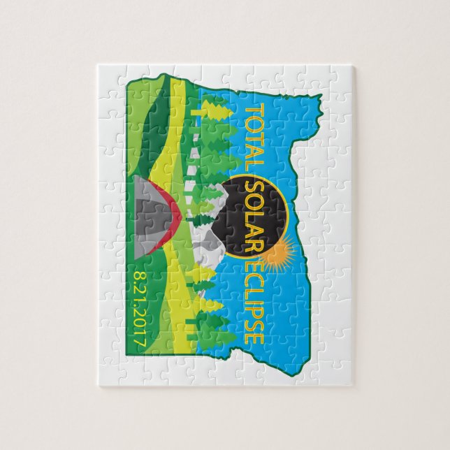 Quebra-cabeça Mapa total da viagem de acampamento do eclipse (Vertical)