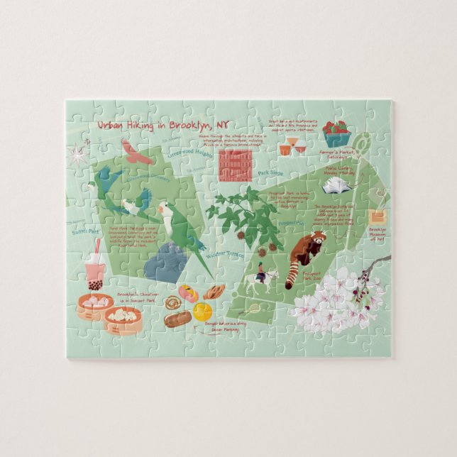 Quebra-cabeça Mapa Urbano do Brooklyn em Nova Iorque (Horizontal)