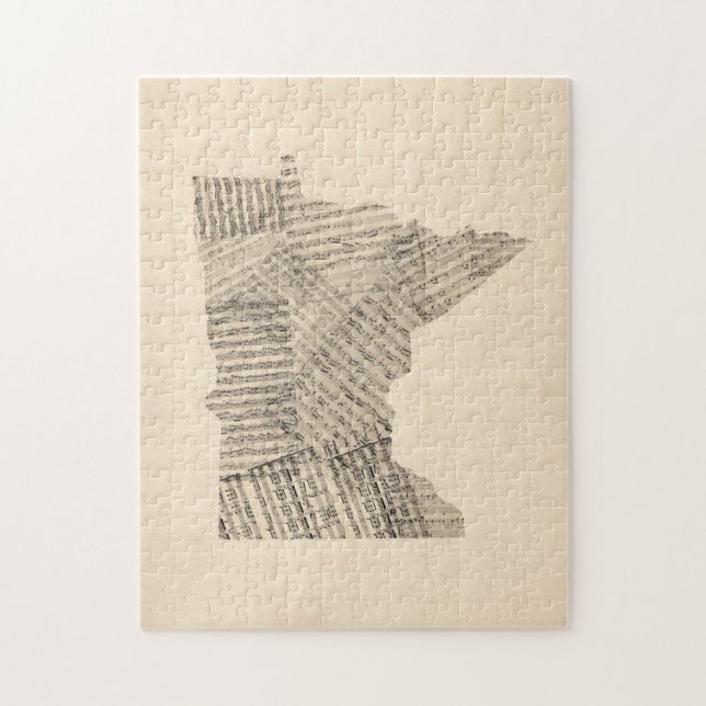 Quebra-cabeça Mapa velho da partitura de Minnesota (Vertical)